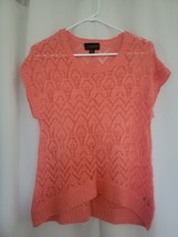 Investments Petites Coral Crochet Women&#39;s See Through Top Size PL - $17.99
