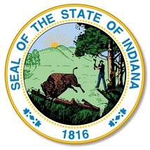 Seal of Indiana State Flag Car Truck Window Bumper Laptop Vinyl Sticker Decal 4&quot; - £3.18 GBP