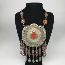 222.7g, 30&quot;Turkmen Necklace Pendant Vintage Gold-Gild Boho Statement Boho,TN481 - £156.21 GBP