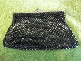 Black Mesh Handbag resembling vintage Whiting and Davis but unmarked - £39.96 GBP