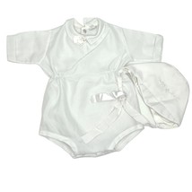 Phyllis Babywear boys 0-6 month vintage white satin Christening romper b... - £13.61 GBP