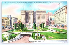 Postcard Union Square San Francisco Stockton Street Entrance California CA - £2.89 GBP