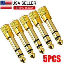 5X Trs Stereo Audio Headphone Adapter 6.35Mm 1/4&quot; Male To 3.5Mm 1/8&quot; Female Jack - £13.46 GBP
