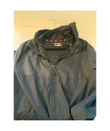 Fila Mens Black Hooded Windbreaker Jacket Size Medium Zipper and Pockets - $472.21 MXN