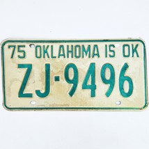 1975 United States Oklahoma Tulsa County Passenger License Plate ZJ-9496 - £14.52 GBP