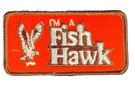 Fish Hawk Embroidered Patch Unused Rod Angler Lure 3 7/8&quot; x 2&quot; Vintage I... - £3.49 GBP
