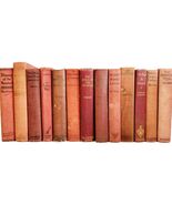 Antique Red Book Lot Decor Home Office Business Lot Of 13 Hardcover Book... - $41.79 CAD