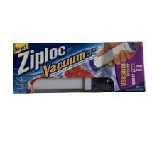 Ziplock Brand Vacuum Starter Kit 1 Hand Pump 3 Freezer Quart Bags New In... - $21.78
