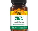 (3 Bottles) Country Life Target-Mins Zinc 50 mg 90 Tablets - Zinc Supple... - $18.80