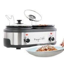 MegaChef Dual 1.5 Quart Crock Buffet Slow Cooker - £73.57 GBP