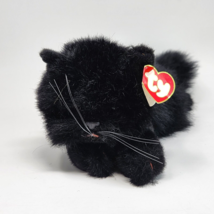TY VINTAGE 1997 CLASSIC LICORICE BLACK CAT STUFFED ANIMAL PLUSH RED BOW ... - £29.05 GBP