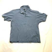 Eddie Bauer Polo Shirt Mens L Blue Short Sleeve Cotton Collared Chest Logo - $14.01