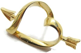 Avon Heart Arrow Vintage Hat Lapel Pin Gold Tone - £6.40 GBP