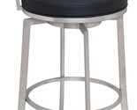 Armen Living Viper 30&quot; Bar Height Swivel Barstool in Black Faux Leather ... - $262.99