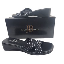 Jenny Buchanan Claire Polka Dot Black White Slip On Sandals Womens 8.5 - £23.23 GBP