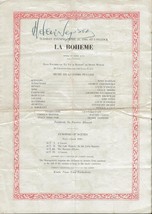 Helen Jepson Signe 1940 La Boheme Program  - £62.21 GBP