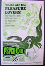 JACK NICHOLSON,DEAN STOCKWELL (PSYCH OUT) ORIG,1968 MOVIE PRESSBOOK - £175.22 GBP