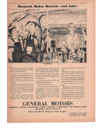 1940&#39;s General motors research makes markets and jobs print ad fc2 - £11.37 GBP