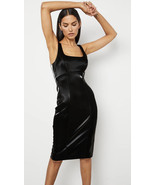 BCBG Liquid Faux Leather black Dress sz 4 $295 - £108.73 GBP