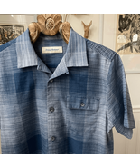 Tommy Bahama Silk Cotton Blue Plaid Short Sleeve Button Up Shirt M - $39.68 CAD