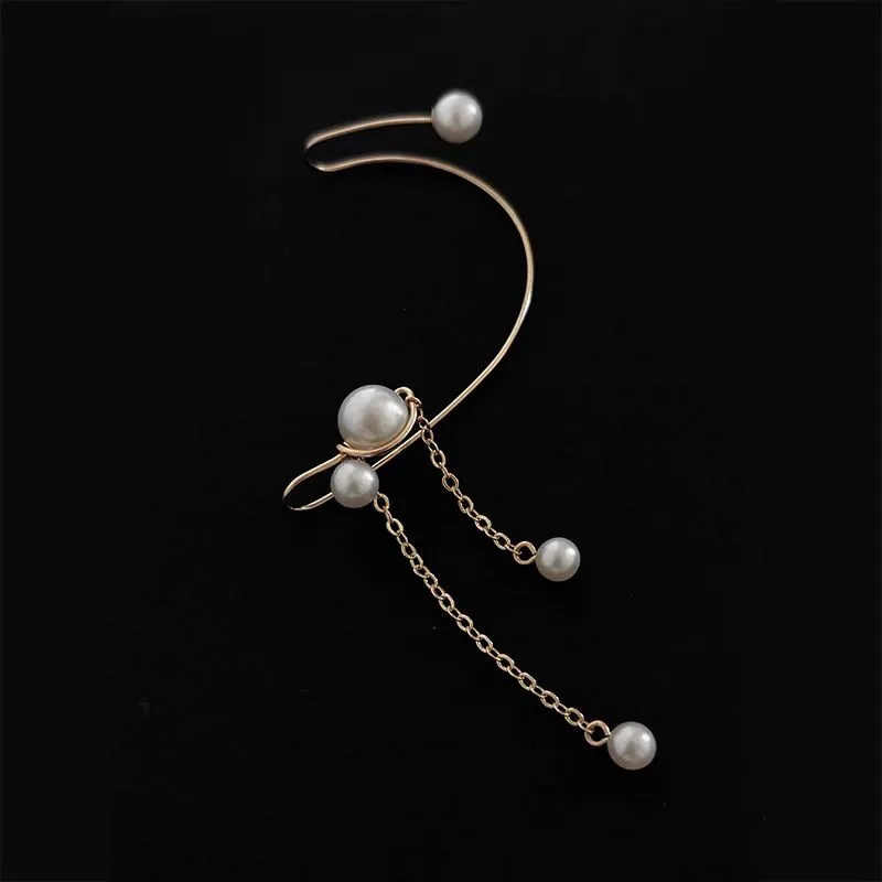 925 Silver Ear Cuff Gold Filled Ear Climber Handmade Natural Pearl Earring Minim - £40.77 GBP