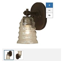 allen + roth Elham 1-Light 9.57-in Aged Bronze Bell Standard Vanity Light - £31.13 GBP