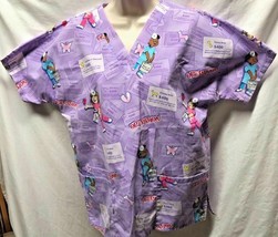 Operation Game Womens Sz XS Scrub Top Shirt Nurse Medical Style 4700 Purple - £13.42 GBP
