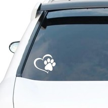 1Pc Cute Dog Paw with Peach Heart Car Sticker   Car Sticker Personality Waterpro - £48.96 GBP