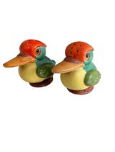 Vintage Ceramic Duck Salt and Pepper Shakers Germany Hand Painted Colorf... - $18.00