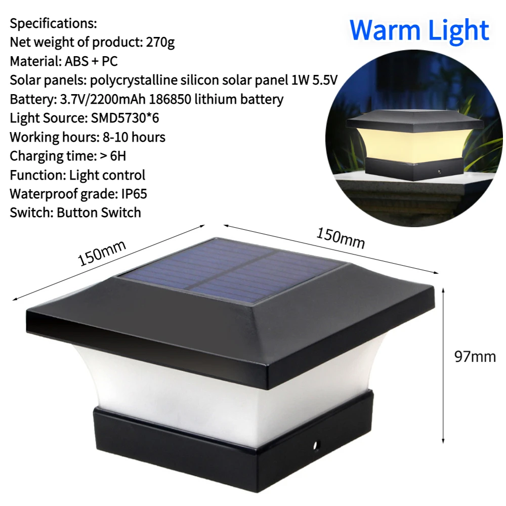 LE Solar Stigma Lamps Waterproof Outdoor Garden Lights Door Column Light Dimmabl - £58.32 GBP
