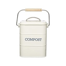 KitchenCraft Living Nostalgia Metal Kitchen Compost Bin, 16 x 12 x 24 cm - Antiq - £61.67 GBP