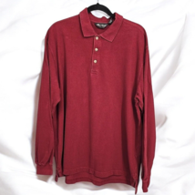 Eddie Bauer Polo Sweater Mens Large Burgundy Red Preppy Casual Outdoors ... - £9.44 GBP