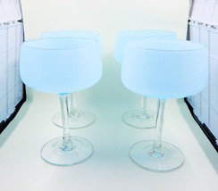 Eastern Designs Handmade Blue Cased Margarita Martini Glass Stemware Set... - $74.99