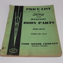1928-1942 FORD MERCURY BODY PARTS PRICE LIST DEALERS CATALOG MANUAL REFE... - £11.67 GBP