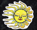 Sleeping Sun Iron On Embroidered Patch 3 3/8&quot;X 3&quot; - £3.95 GBP