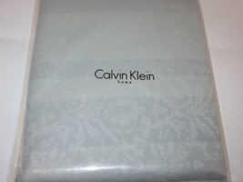 Calvin Klein Deconstructed Damask Sea Green 4P Queen Duvet Cover Shams Set Rare - $287.95