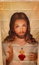 JESUS  3x5&#39; FLAG / DURABLE WITH 2-STURDY GROMMETS 68 D POLYESTER NEW! BL... - £6.99 GBP