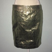 VO Jeans Womens Gold Snake Print Skirt Stretchy Zipper Back Sz Large - £14.78 GBP