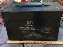 LOCAL PICK UP ONLY N24 Ammunition Box Military 8 Fuze MT Metal Storage C... - $20.81 CAD