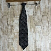 Vintage Jeffrey Scott Men’s Grey Blue Clip On Necktie Tie Geometric Squares - $228.47 MXN