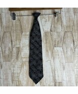 Vintage Jeffrey Scott Men’s Grey Blue Clip On Necktie Tie Geometric Squares - $228.47 MXN