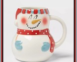 NEW RARE Threshold Christmas Snowman Mug 12 OZ Stoneware - £15.72 GBP