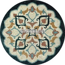 Round Marble Coffee Table Malachite Inlay Mosaic Cubes Furniture Art Home Decors - £667.94 GBP+