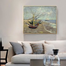 Van Gogh Reproduction Fishing Boats at St. Mary's Beach Oil PaintIng (hand paint - £256.68 GBP - £685.04 GBP