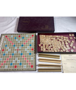 Vintage Scrabble Game 1948-1953 Selchow Righter Co Complete 100 Wood Tiles - £20.84 GBP
