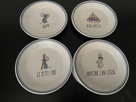 Rae Dunn Disney Pixar Ratatouille Appetizer Plates Set Of 4 Remy Le Petit Chef - £47.17 GBP