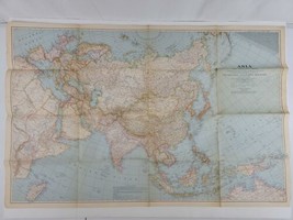 Vintage 1942 ASIA AND ADJACENT AREAS Map National Geographic December 40... - £8.87 GBP