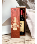 Engraved Wood Wine Box &quot;Wine Not?&quot; Bottle Home Décor Gift Birthday Chris... - €29,94 EUR