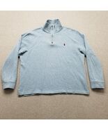Polo Ralph Lauren Sweater Mens Large Blue Pullover Mock Neck Zip Cotton - $40.13 CAD