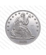 1873 P Seated Liberty Half Dollar Very Rare Key Date COPY coin - £11.76 GBP